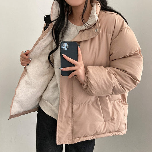 Abrigo Acolchado Reversible de Cuello Alto para Mujer - Cálido y Versátil - Image 17