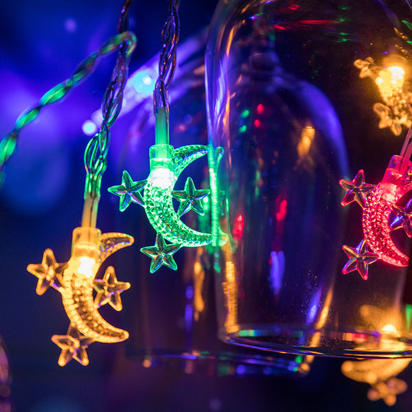 Guirnalda de Luces LED Decorativas de Estrellas y Lunas