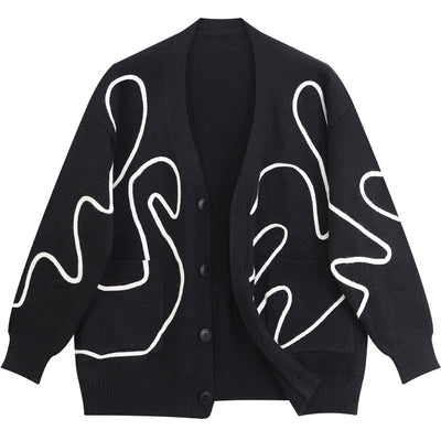 Cardigan Tejido Suelto e Irregular para Mujer - Image 4
