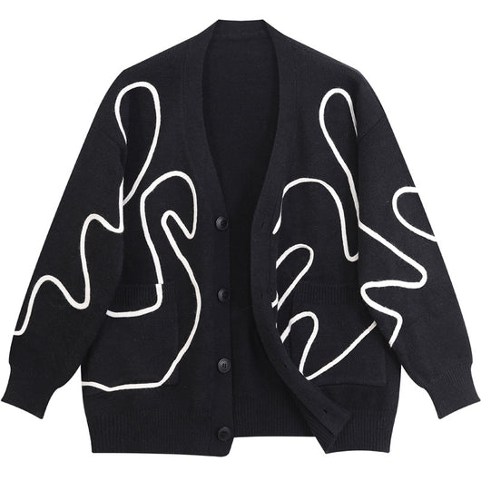 Cardigan Tejido Suelto e Irregular para Mujer - Image 4