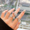 Anillo de Diamante de Alto Carbono en Plata de Ley Lujo