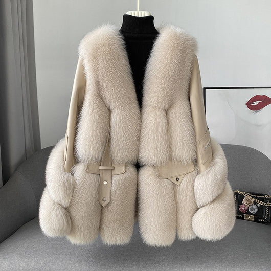 Abrigo Largo de Piel Sintética para Mujer - Corte Juvenil - Image 3