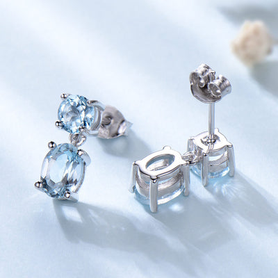 Aretes Largos de Zafiro para Mujer - Elegancia y Personalidad - Image 2