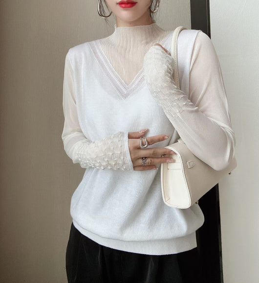 Suéter Suelto Mujer con Costuras en Contraste - Diseño Versátil - Image 15
