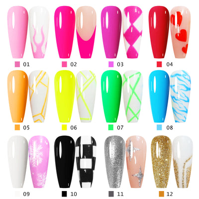 Pegamento de Tracción 3D para Uñas - 12 Colores Pintura Artística - Image 2
