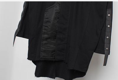 Abrigo Trench Patchwork Retro Dark con Capucha Original - Image 10