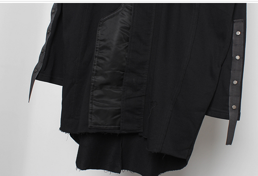 Abrigo Trench Patchwork Retro Dark con Capucha Original - Image 10