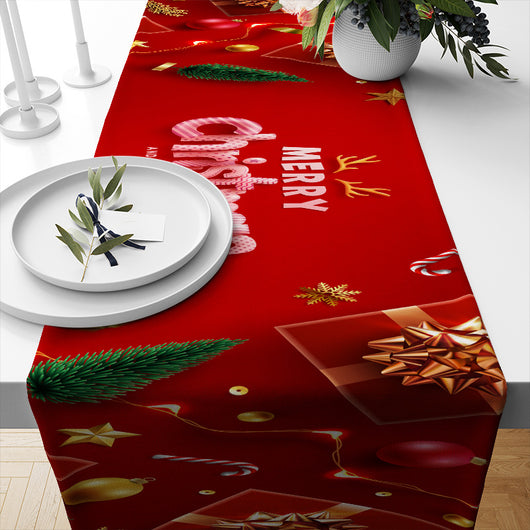 Camino de Mesa Navideño de Lino Aislante para Restaurante - Image 3
