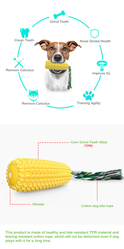 Juguete Mordedor Resistente Forma de Elote con Sonido para Mascotas - Image 7