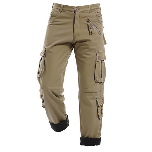 Pantalones de Trabajo Cálidos Talla Grande Forro Polar Grueso Ajuste Holgado