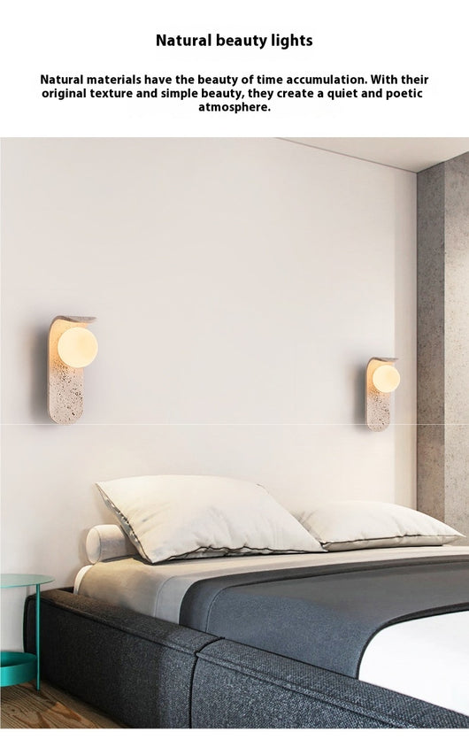 Lámpara de Pared Estilo Piedra Cave para Mesita de Noche - Image 12