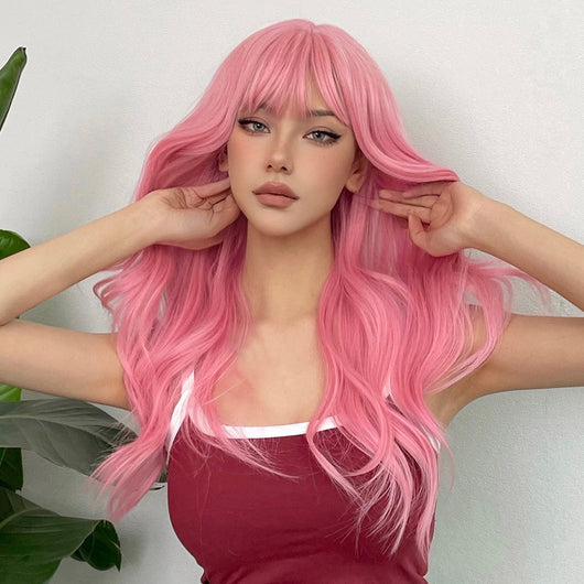 Peluca Larga Rizada con Flequillo Completo - Look Transformador Instantáneo