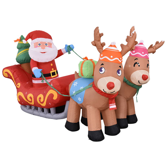 Trineo Navideño Inflable con Papá Noel y Renos - Image 2