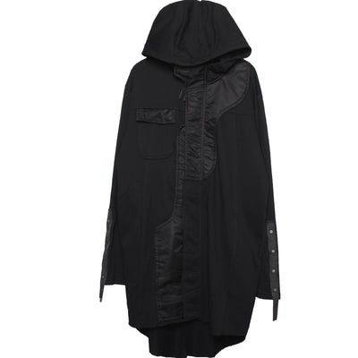 Abrigo Trench Patchwork Retro Dark con Capucha Original - Image 2