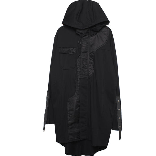 Abrigo Trench Patchwork Retro Dark con Capucha Original - Image 2
