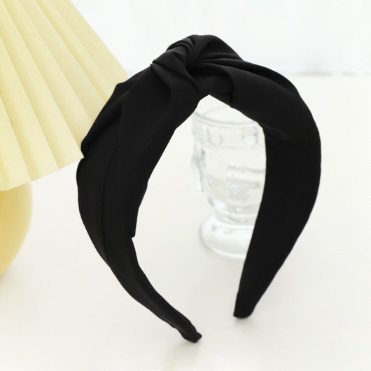 Diadema de Tela con Nudo Cruzado en Color Liso para Mujer - Image 21