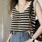 Chaleco Camiseta Tejida a Rayas Americanas