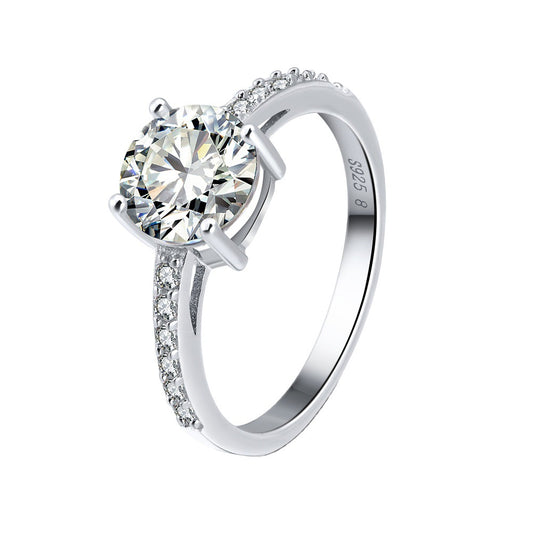 Anillo de Diamante Plata Esterlina 925 Diseño Coreano