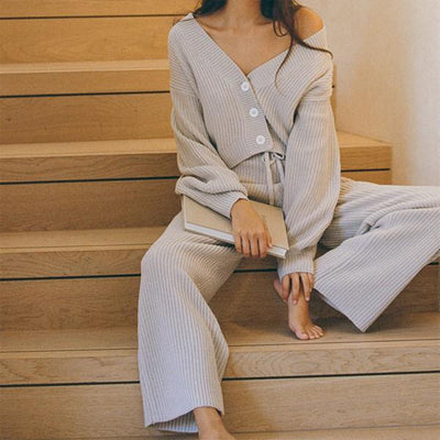 Conjunto Cardigan y Pantalón Largo de Algodón - Image 5