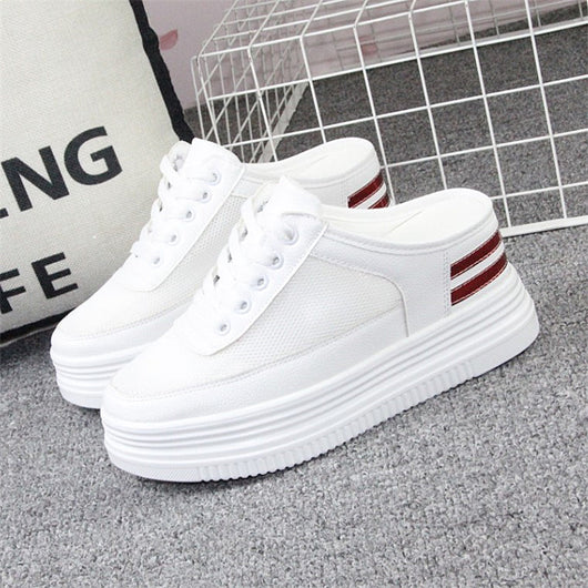 Zapatillas Blancas Transpirables con Malla Hueca para Mujer - Image 4