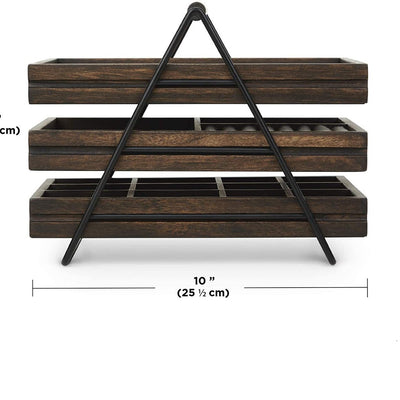 Organizador de Joyas de Madera con 3 Niveles - Perchero para Aretes, Collares y Relojes - Image 6