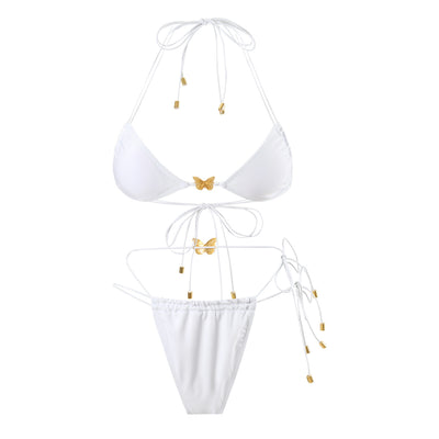 Traje de Baño Triangular con Cordón Elástico y Diseño Mariposa para Mujer - Image 12
