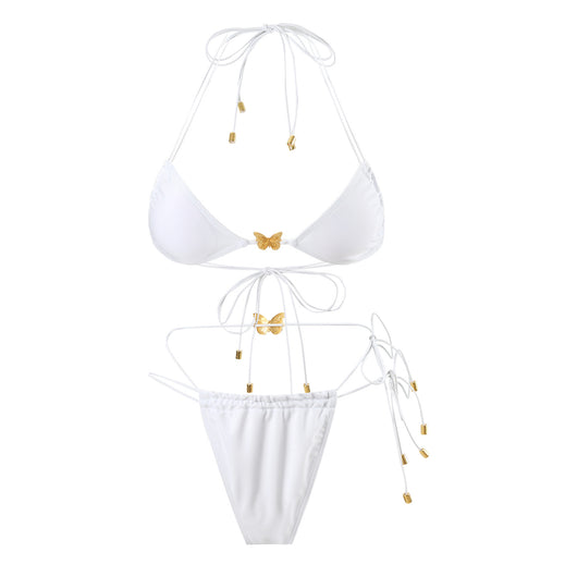 Traje de Baño Triangular con Cordón Elástico y Diseño Mariposa para Mujer - Image 12