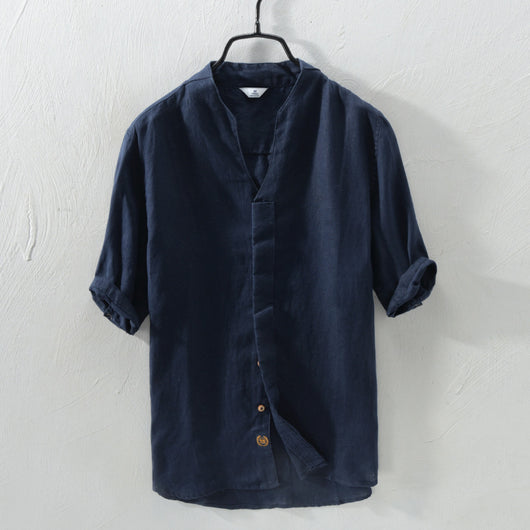 Cardigan de Lino Casual para Hombre - Colores Sólidos - Image 7