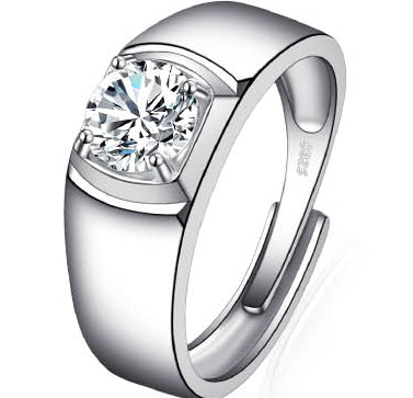 Anillo de Diamante Moissanita Platino D Color 1 Quilate Ajustable - Image 9