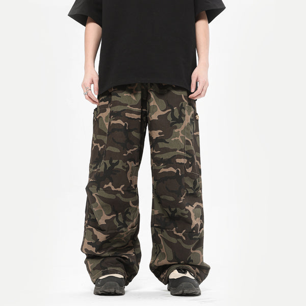 Pantalones Cargo Camuflaje con Ajuste de Pierna para Actividades Outdoor