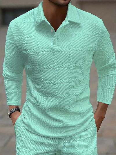 Polo Manga Larga Clásico con Solapa y Botones para Hombre - Image 10