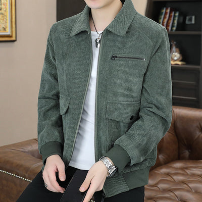 Abrigo de Pana Estilo Coreano Japonés con Solapa - Uniforme Moderno - Image 2