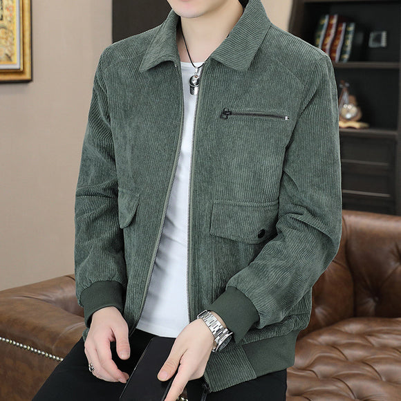 Abrigo de Pana Estilo Coreano Japonés con Solapa - Uniforme Moderno