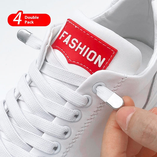 Cordones Elásticos sin Nudo - Zapatos Blancos Unisex con Cierre Ajustable