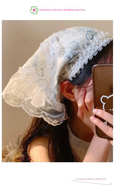 Pañuelo Triangular de Encaje Mariposa para Mujer - Image 12