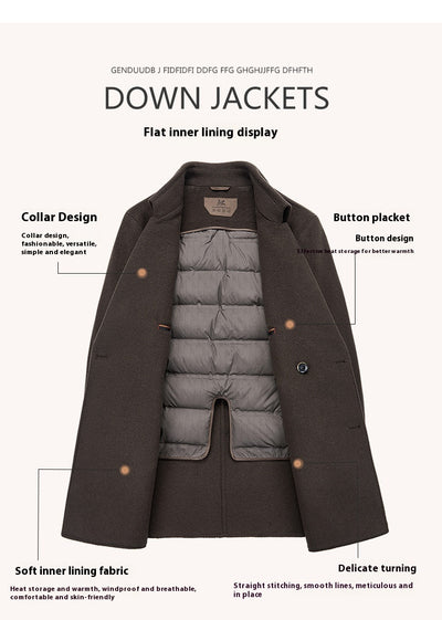 Abrigo de Lana Reversible para Hombre - Cuello de Traje Medio Largo - Image 13