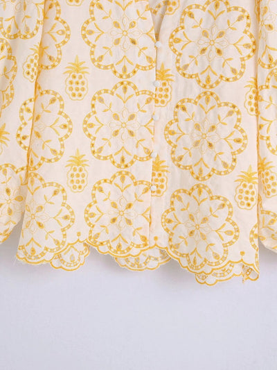 Blusa Elegante con Mangas Abullonadas y Bordado Exclusivo - Image 7