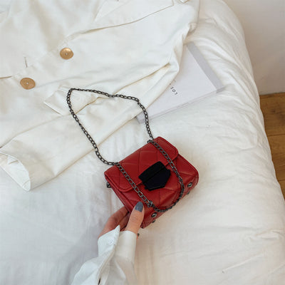 Bolso Mensajero Mujer Cadena Rombo - Estilo Versátil - Image 14