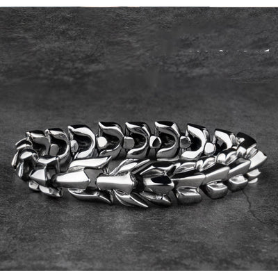 Pulsera de Acero Titanio Estilo Retro Americano Eslabón Ancho - Image 8