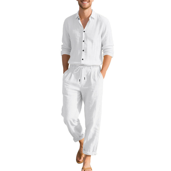 Conjunto de Dos Piezas: Camisa Suelta de Manga Larga y Pantalón Cómodo - Image 7