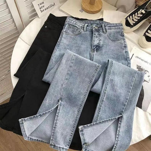 Jeans de Cintura Alta con Abertura en el Ruedo para Mujer - Image 8