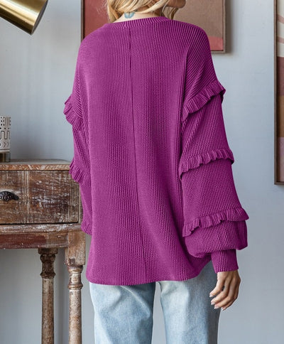 Blusa Elegante con Mangas Linterna y Encaje - Image 16