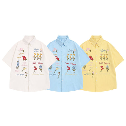 Camisa de Cuadros Retro con Bordado de Osito - Manga Corta Verano - Image 2