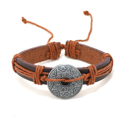 Pulsera de Cuero Multicapa para Hombre - Estilo Casual - Image 3