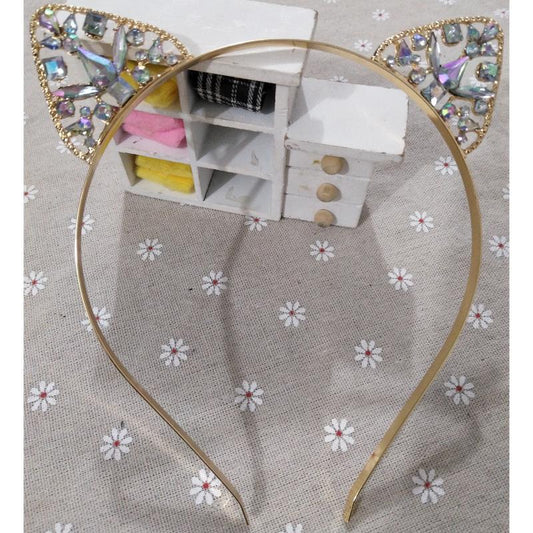 Diadema de Aleación con Orejas de Gato y Cristales Incrustados - Image 2