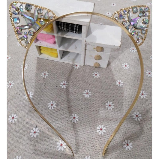 Diadema de Aleación con Orejas de Gato y Cristales Incrustados - Image 2