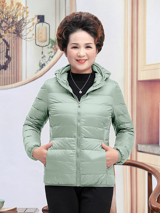 Chaqueta Corta de Plumón de Pato Blanco para Mujer - Abrigo Elegante y Ligero - Image 11