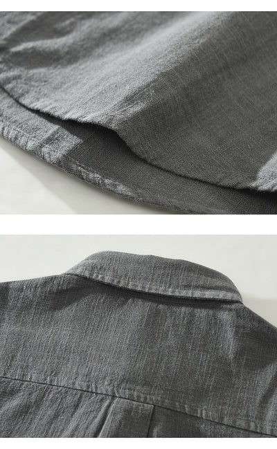 Camisa de Lino Suelta para Hombre - Estilo Casual Artístico de Manga Larga - Image 13