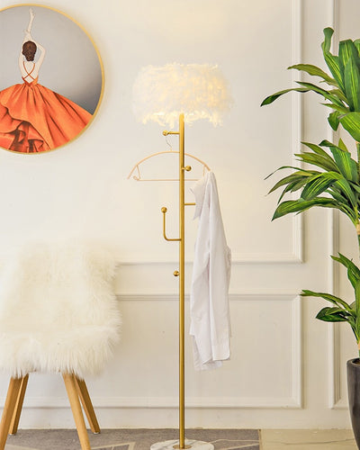 Lámpara de Pie con Plumas Decorativas para Sala de Estar - Image 6