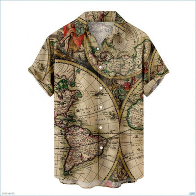 Camisa Casual Talla Grande Hombre Verano con Estampado Digital 3D Manga Corta - Image 10